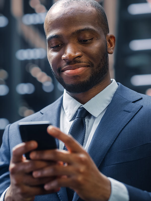 A man using his mobile phone