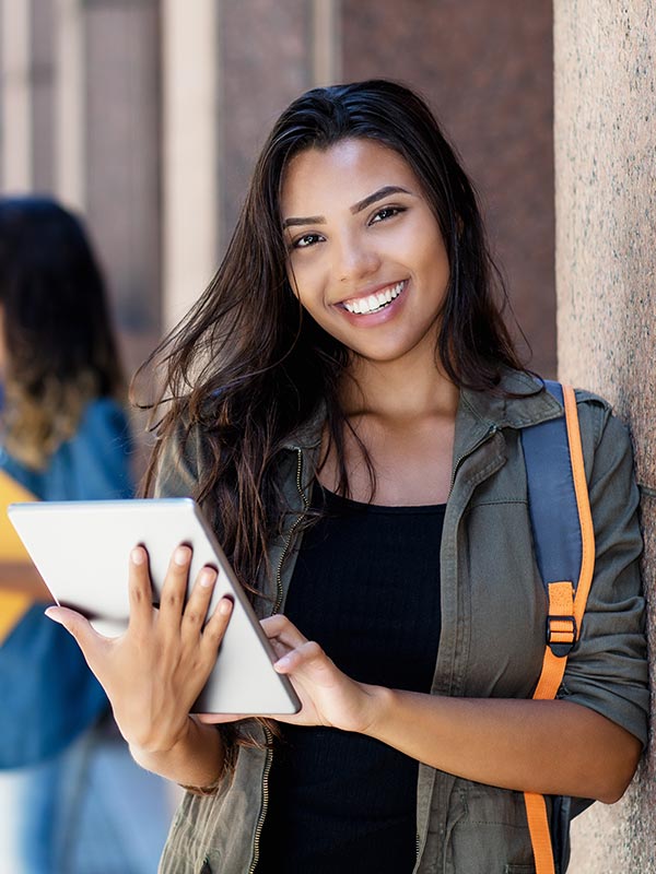 A student with a tablet